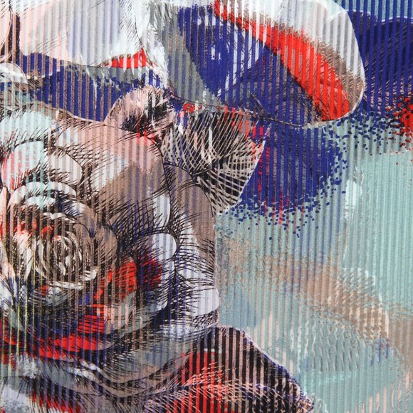 New & Tag Vince Camuto Long Rectangle Flower Scarf - Picture 10 of 14